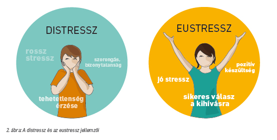 2. ábra: A distressz és az eustressz jellemzői